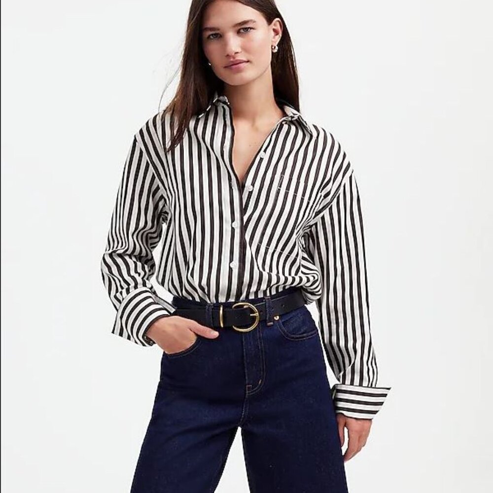 NWT Madewell Relaxed Button-Up Shirt, Medium (Color: Dark Carob)